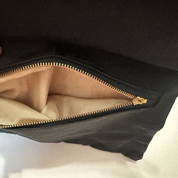 Vintage Clutch Fold Over Foldover Brite Mode Black Formal Evening Gold Trim - Picture 7 of 7